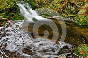 Creek with spume on the pool