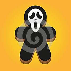 Creep it Real - Halloween Voodoo doll gingerbread man labels design.Halloween dessert. Trick or treat