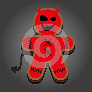 Creep it Real - Halloween Voodoo doll gingerbread man labels design.Halloween dessert. Trick or treat