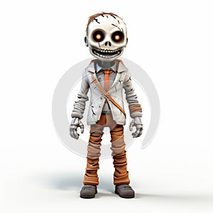 Creeper Vector Skeleton 3d Halloween Costume On White Background