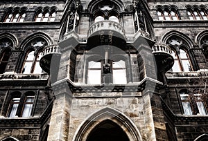 creepy black gothic castle in mystical moonlight, the concept of a horror house with ghosts and vampires for Halloween