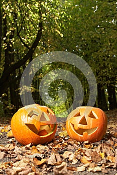 Creepy carved pumpkin face