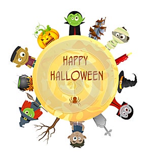 Creepy character wishing Happy Halloween