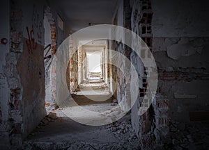 Creepy dark house interior