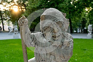 Creepy dwarf statue in Salzburg, Austria