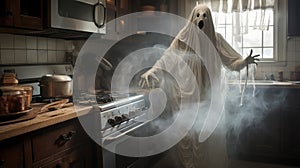 Creepy Genie Ghost In A Pop-culture Kitchen