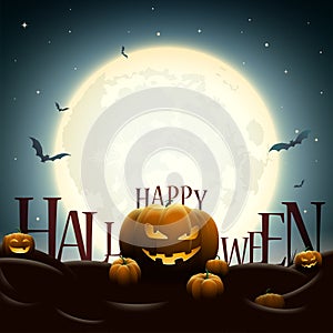 Creepy Halloween midnight illustration