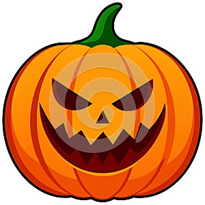 Creepy Halloween Pumpkin Illustration for Haunted House and Party Decor photo