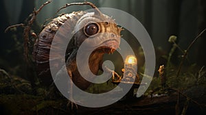 Creepy Nightmare Creature With Snail: Realistic And Playful Uhd Image