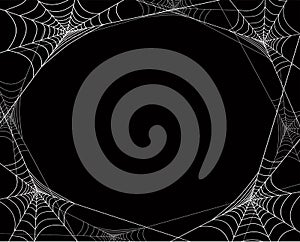 Creepy spider webs frame for Halloween