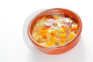 Crema catalana delicious typical Spanish dessert photo