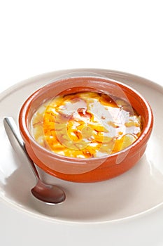 Crema catalana delicious typical Spanish dessert