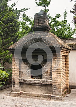 Cremation oven at Qixia Buddhist Temple, Guilin, China