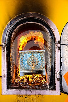 Cremation pyre Thailand.