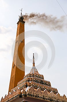 Cremation pyre Thailand.