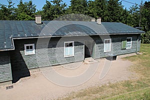 crematorium building in a concentration camp (struthof) in alsace (france)