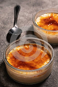 Creme brulee (burnt cream). photo