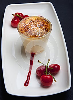 Creme Brulee and Cherries