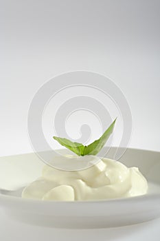 Creme fraiche with basil