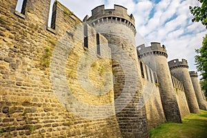 crenelated battlements of a medieval castle