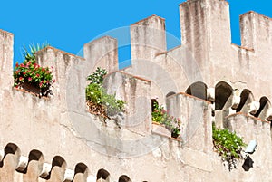 Crenelated outer wall of the Apostolic Palace, Vatican City