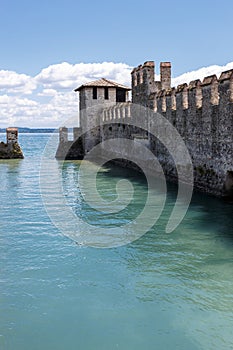 Crenelated wall on a coastal fortress