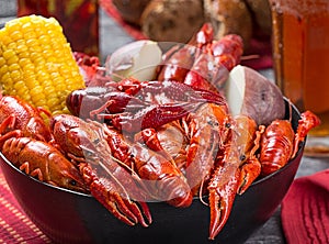 Creole style crawfish boil photo