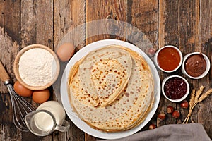 crepe with chocolate and jam