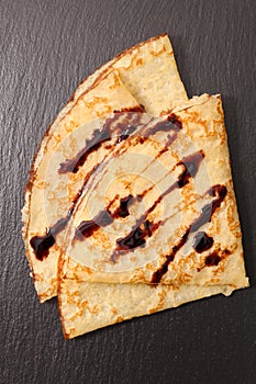 Crepe with chocolate photo