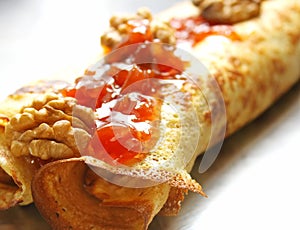 Crepe with Jam and Walnuts
