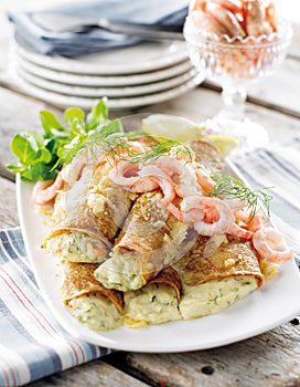 Crepe with shrimps