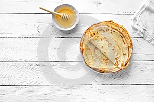 Crepes Blini and Honey