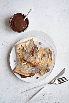 Crepes with chocolate