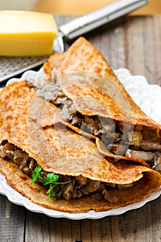 Crepes with mushroom