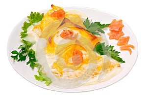 Crepes with salmon