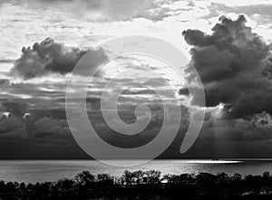 Crepuscular Rays in Noir Over Lake Michigan #2