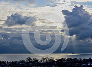 Crepuscular Rays Over Lake Michigan #3