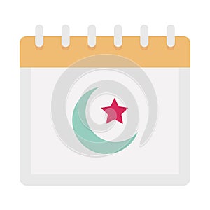 Crescent calendar Isolated Vector icon that can be easily modified or edited
