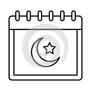 Crescent calendar Isolated Vector icon that can be easily modified or edited