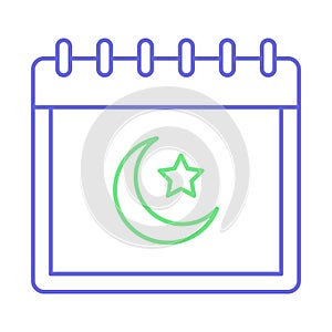 Crescent calendar Isolated Vector icon that can be easily modified or edited