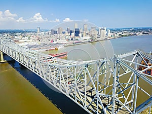 Crescent City Connection bridge and Downtown New Orleans