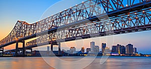 The Crescent City Connection Bridge on the Mississippi river