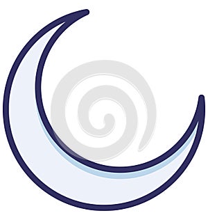 Crescent, half moon Isolated Vector Icon that can be easily modified or edited