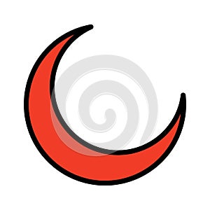 Crescent, half moon Isolated Vector Icon that can be easily modified or edited