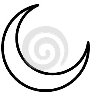 Crescent, half moon Isolated Vector Icon that can be easily modified or edited