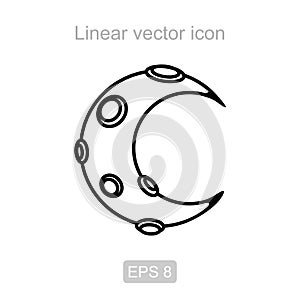 Crescent. Linear icon.