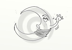 Crescent moon Animated symbol, with bandana anti covid 19 photo