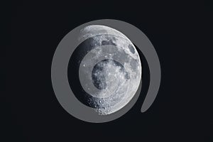 Crescent moon in a black sky