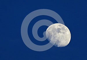 Crescent moon in a blue sky