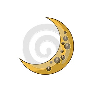 Crescent Moon cartoon design illustration